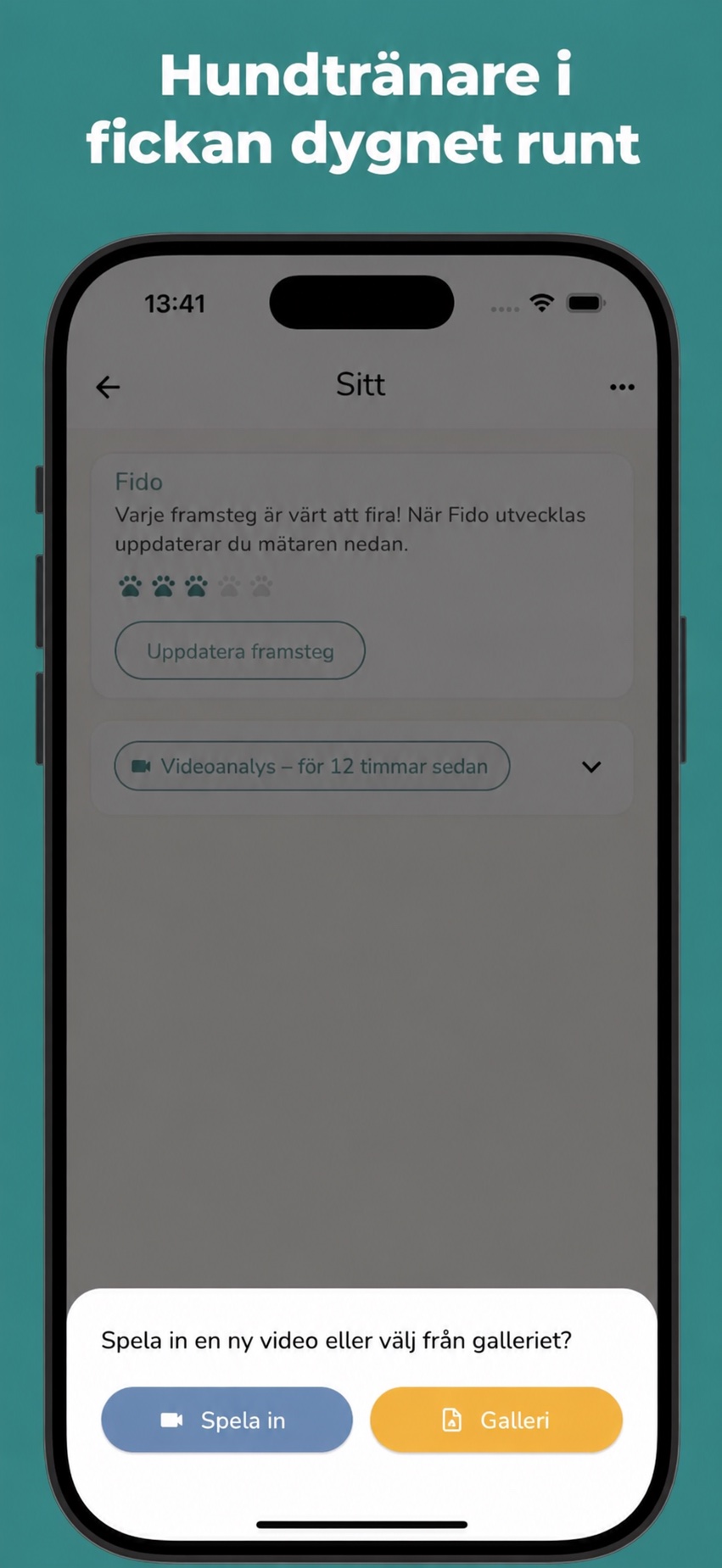 Barko låter användaren spela in en video för analys.